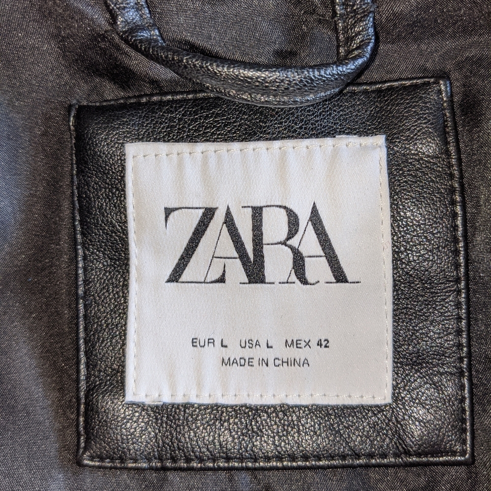 Zara Large leather jacket - Picture 6 of 9